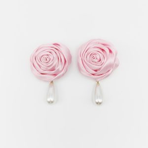Rosette Pearl Drop Earring