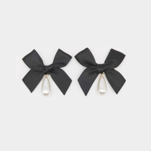 Bow Drop Pearl Earrings