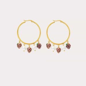 Fruity Pearl Drop Hoops