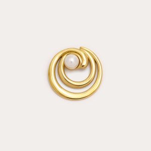 Swirl Pearl Brooch