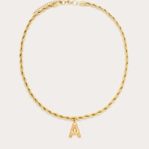 Bubble Initial Rope Necklace