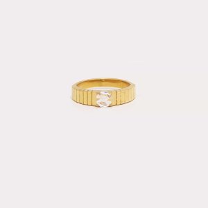Round Stone Band Ring