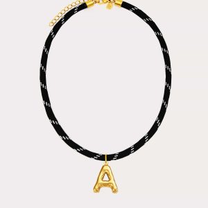 Bubble Initial Paracord Necklace